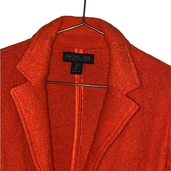 Rachel Zoe wool orange long blazer jacket small - Picture 2 of 6